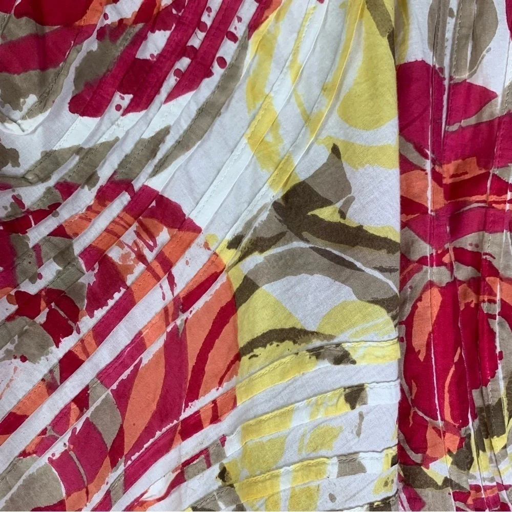 Chico’s Gorgeous Colorful Full Circle Skirt Lined 100% Cotton Size Small (4-6)